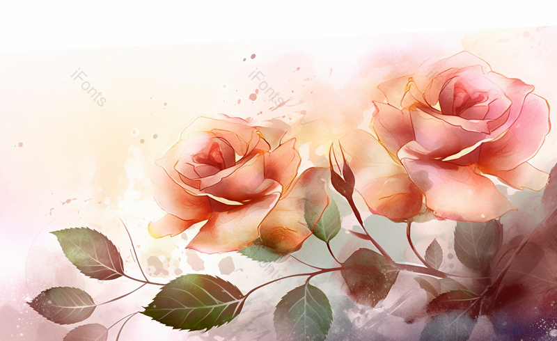 水彩唯美氛围花朵绽放背景图,插画/手绘图,插画/手绘图库,插画/手绘图下载,插画/手绘